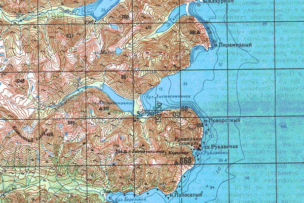 Уменьшенный фрагмент представленной топографической карты N-57-33 - Trasa.ru