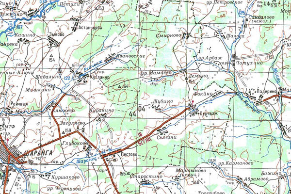 Уменьшенный фрагмент представленной топографической карты O-38-29 - Trasa.ru