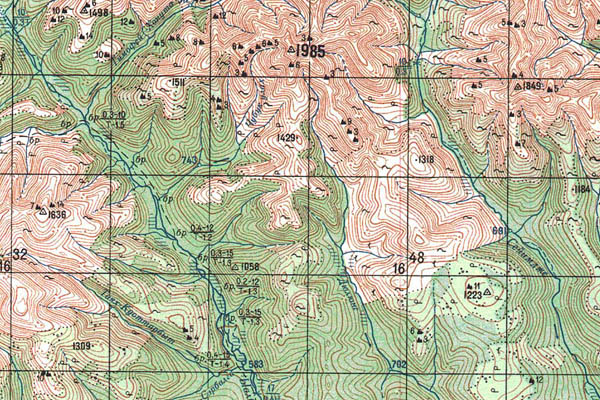 Уменьшенный фрагмент представленной топографической карты O-52-22 - Trasa.ru