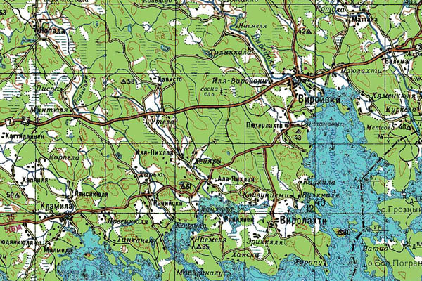Уменьшенный фрагмент представленной топографической карты P-35-33_34 - Trasa.ru